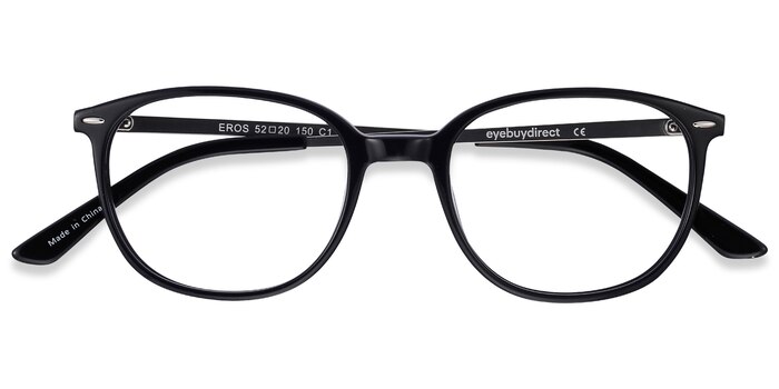 Black Eros -  Lightweight Acetate, Metal Eyeglasses