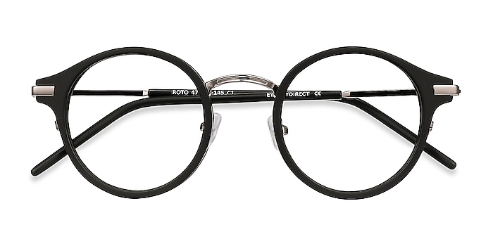 Black Roto -  Fashion Acetate, Metal Eyeglasses