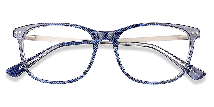 Blue Grid -  Lightweight Acetate Eyeglasses