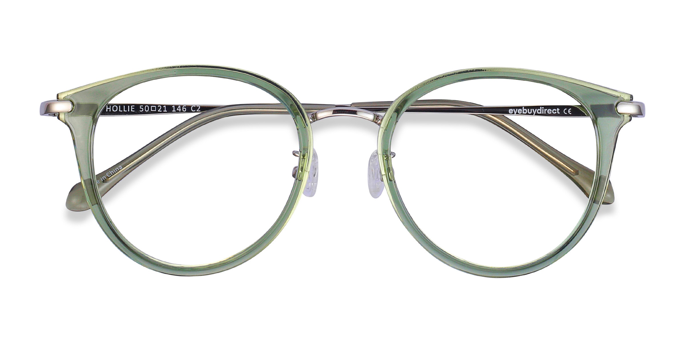 Green store rimmed glasses