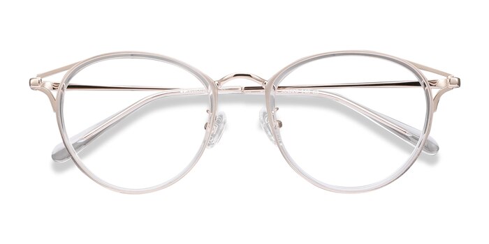 Clear Dazzle -  Lightweight Acetate, Metal Eyeglasses