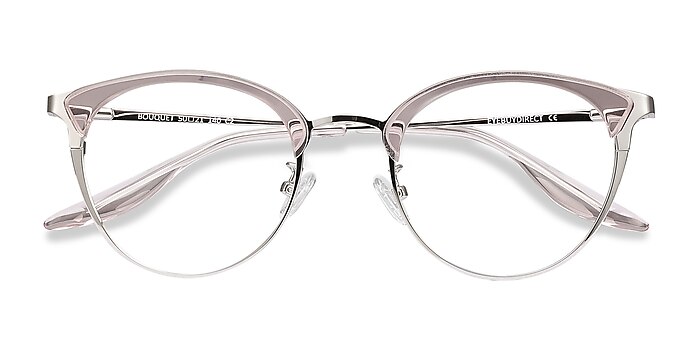 Pink Silver Bouquet -  Vintage Acetate, Metal Eyeglasses