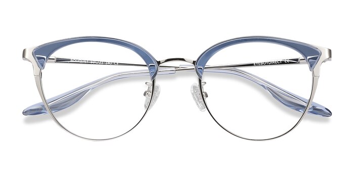 Blue Silver Bouquet -  Acetate, Metal Eyeglasses