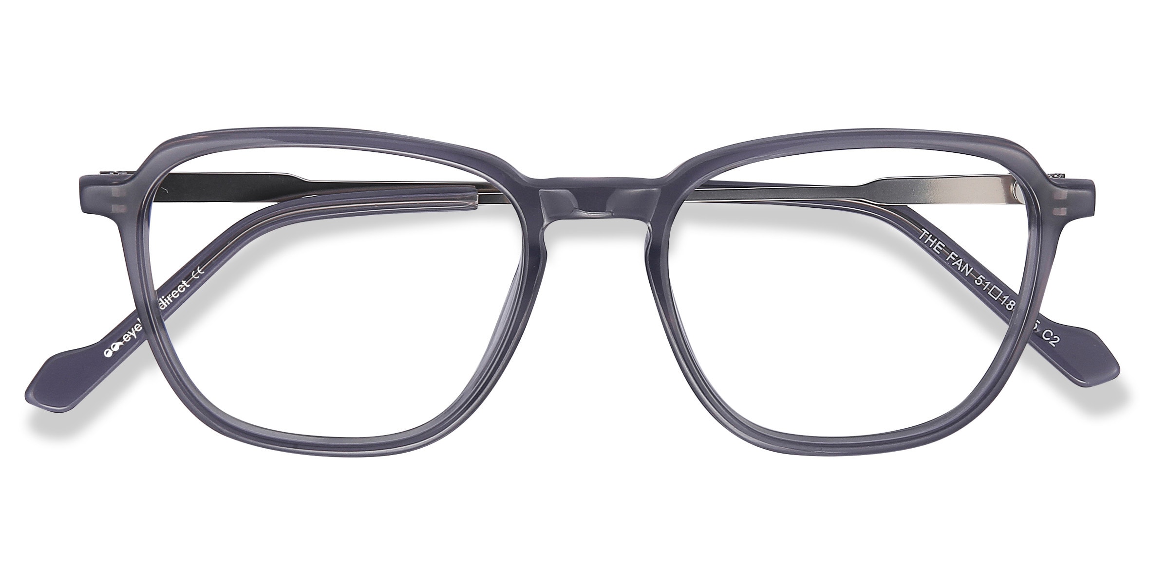 The Fan Square Gray Full Rim Eyeglasses |