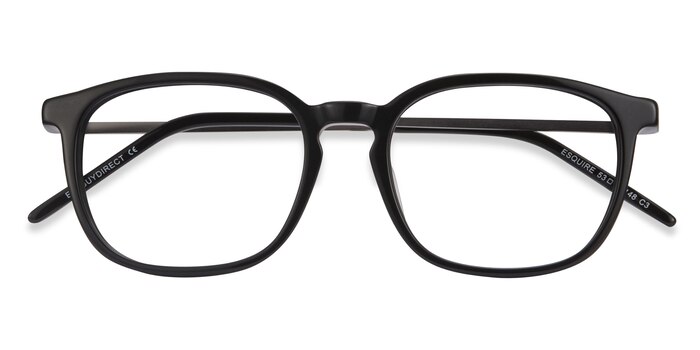 Black Esquire -  Lightweight Acetate, Metal Eyeglasses