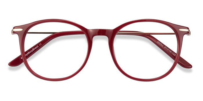 Red Quill -  Vintage Acetate, Metal Eyeglasses