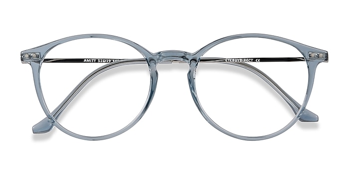 Blue Amity -  Lightweight Plastic, Metal Eyeglasses