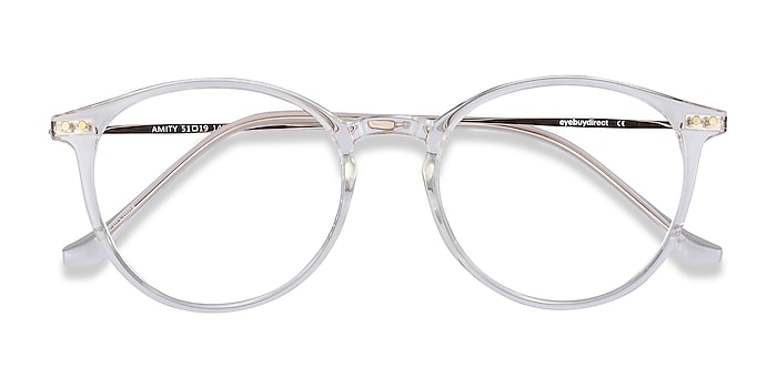 Clear Amity -  Lightweight Plastic, Metal Eyeglasses