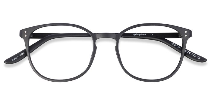 Black Spoken -  Lightweight Plastic, Metal Eyeglasses