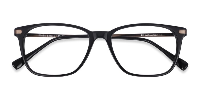 Black Plaza -  Lightweight Acetate, Metal Eyeglasses