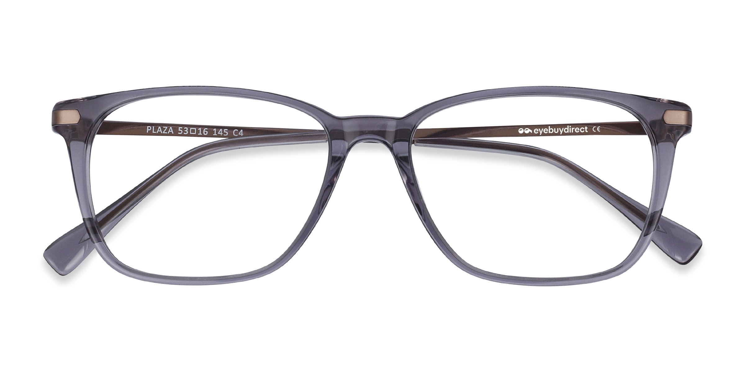 Plaza Rectangle Gray Full Rim Eyeglasses | Eyebuydirect