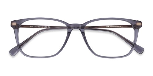 Unisex S Rectangle Gray Acetate, Metal Prescription Eyeglasses - Eyebuydirect S Plaza