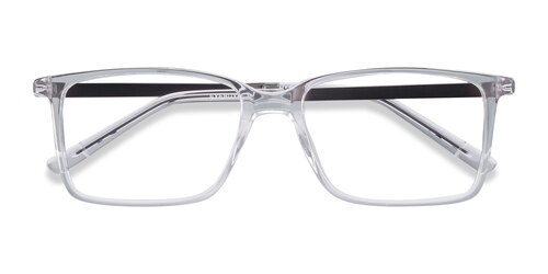 Unisex S Rectangle Clear Acetate, Metal Prescription Eyeglasses - Eyebuydirect S Haptic