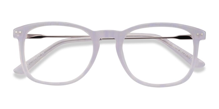 Purple Striped Ratio -  Colorful Acetate, Metal Eyeglasses