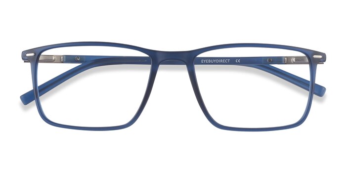 Simon Rectangle Blue Glasses for Men | EyeBuyDirect