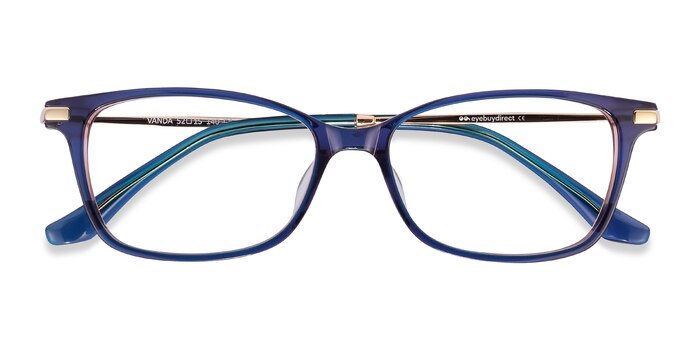 Blue Vanda -  Lightweight Acetate, Metal Eyeglasses