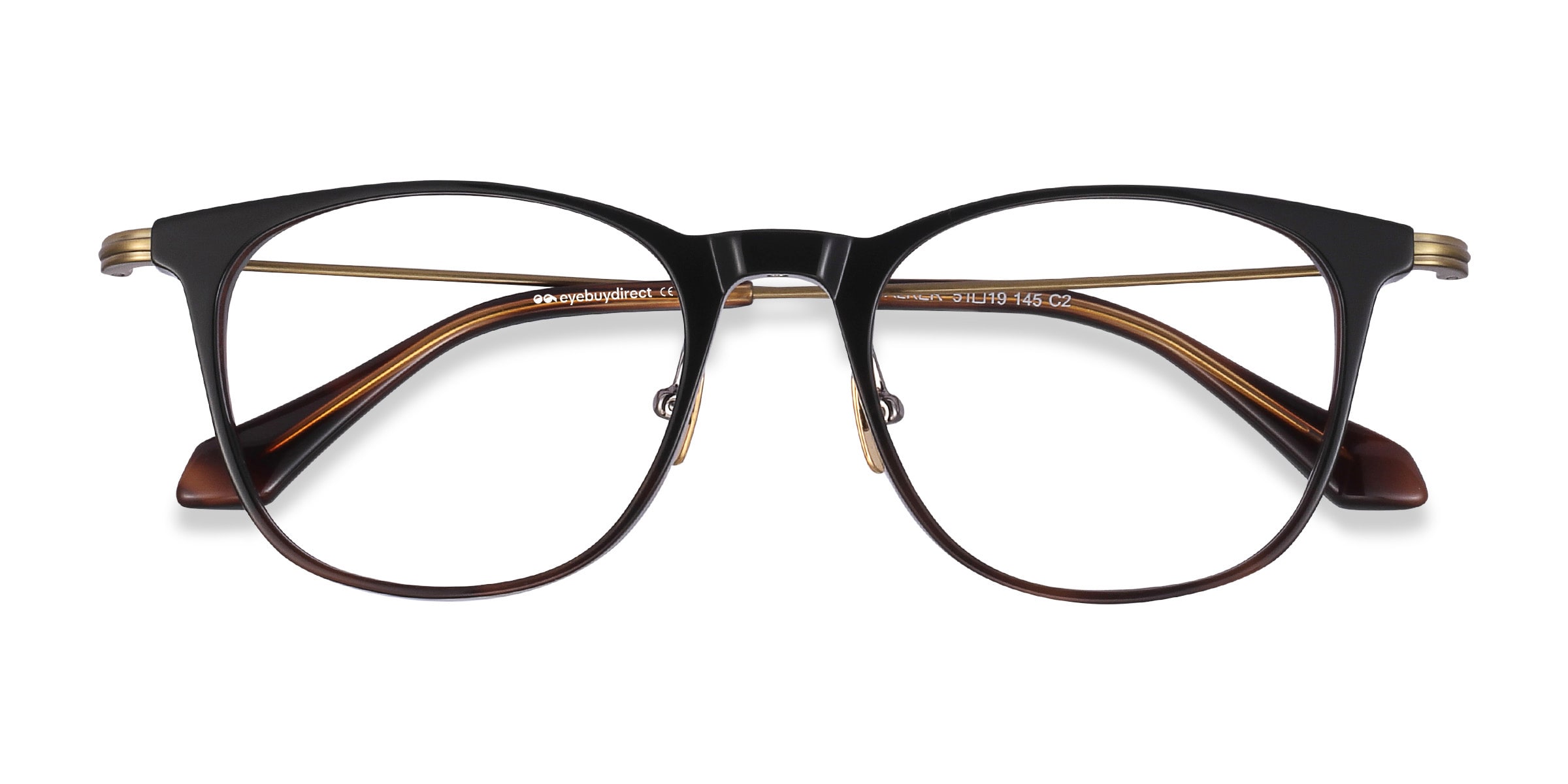 Walker Square Black Brown Full Rim Eyeglasses |