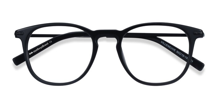 Black Villeneuve -  Lightweight Acetate, Metal Eyeglasses