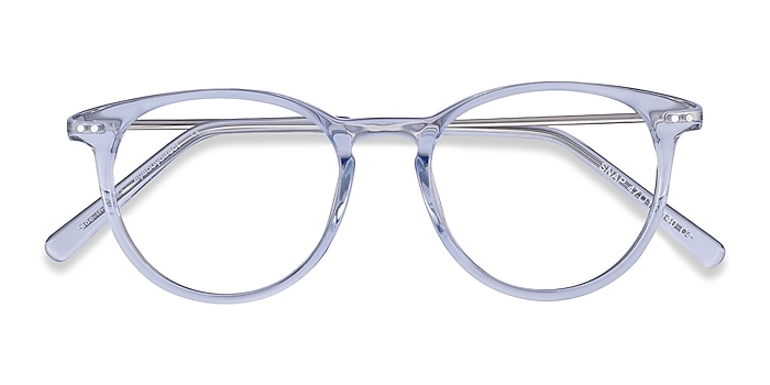 Clear Blue Snap -  Lightweight Acetate, Metal Eyeglasses