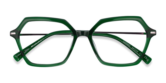 Green Carmel -  Lightweight Acetate, Metal Eyeglasses