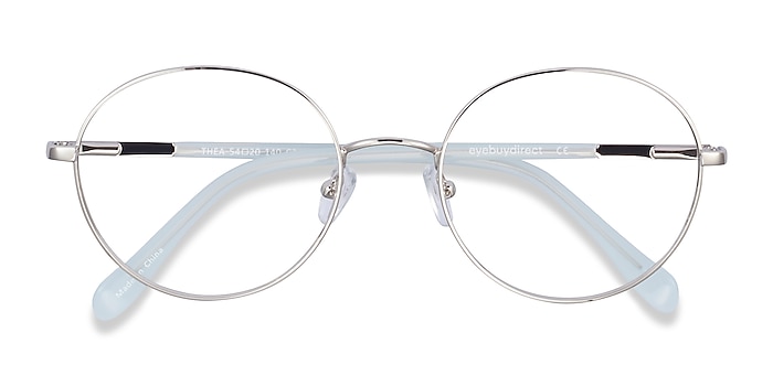 Silver Thea -  Vintage Acetate, Metal Eyeglasses