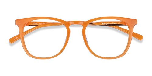 Unisex S Square Orange Acetate, Metal Prescription Eyeglasses - Eyebuydirect S Vinyl