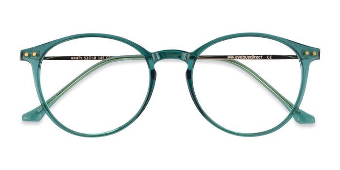 Emerald Green Amity -  Lightweight Plastic, Metal Eyeglasses
