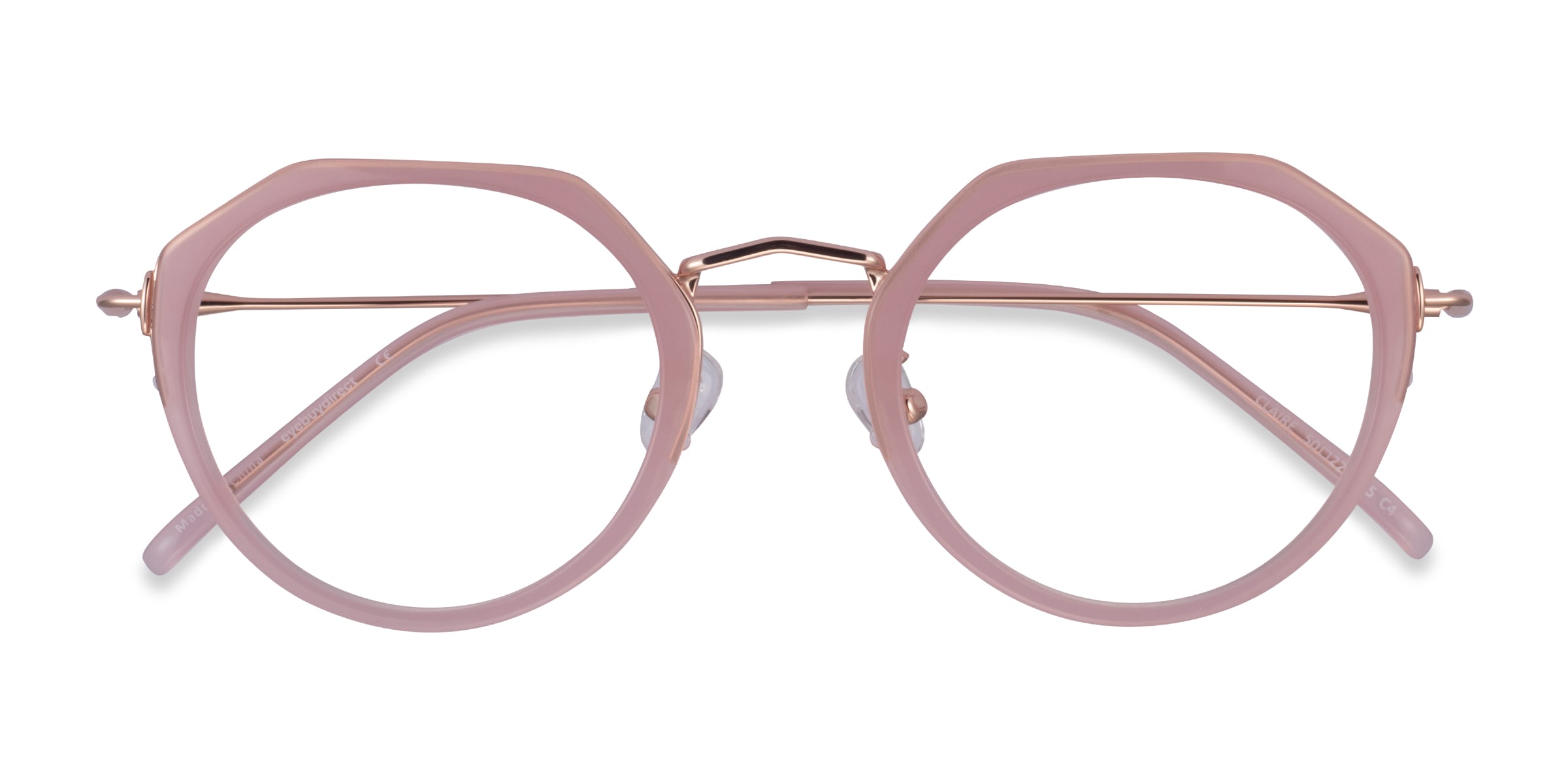 Claire G om trique Pink Rose Gold Monture Lunettes de vue Pour