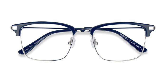 Navy Maxwell -  Vintage Acetate, Metal Eyeglasses