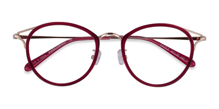 Raspberry Dazzle -  Colorful Acetate, Metal Eyeglasses