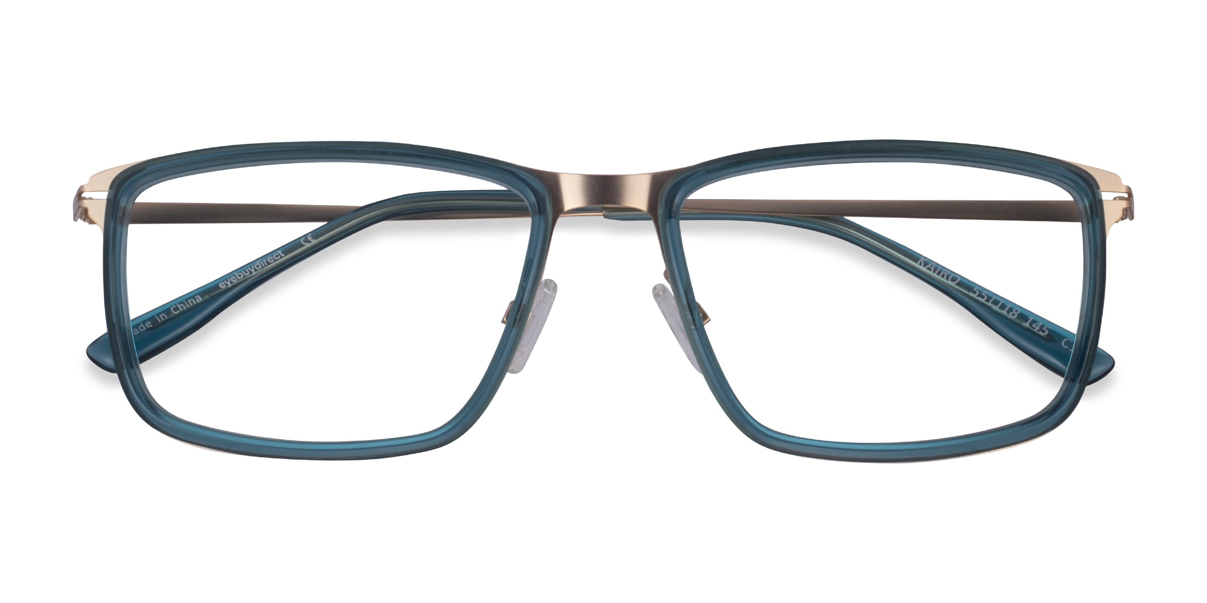 Male s rectangle Teal Gold AcetateMetal Prescription eyeglasses - Eyebuydirect s Kairo 198$