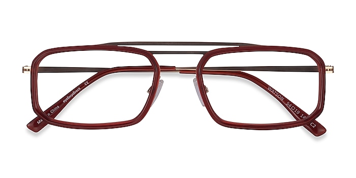 Clear Red  Gold Watson -  Acetate Eyeglasses