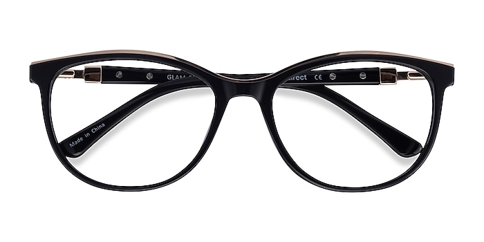 Black Glam -  Acetate, Metal Eyeglasses