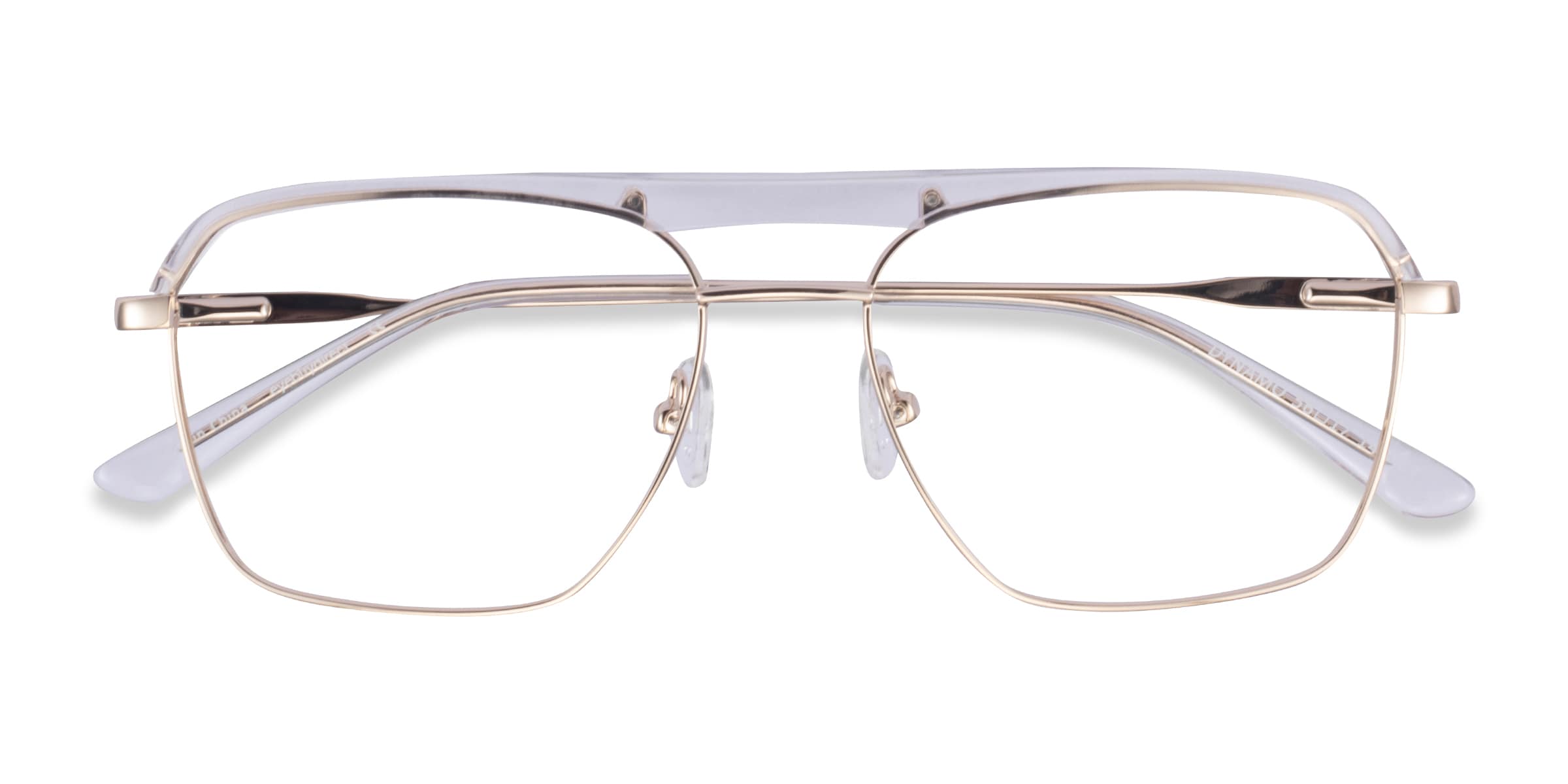 Dynamo Aviator Clear & Gold Glasses for Men | Eyebuydirect