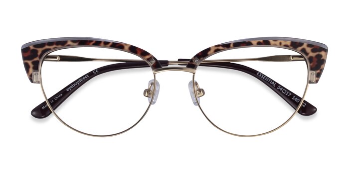 Leopard & Gold Essential -  Acetate, Metal Eyeglasses