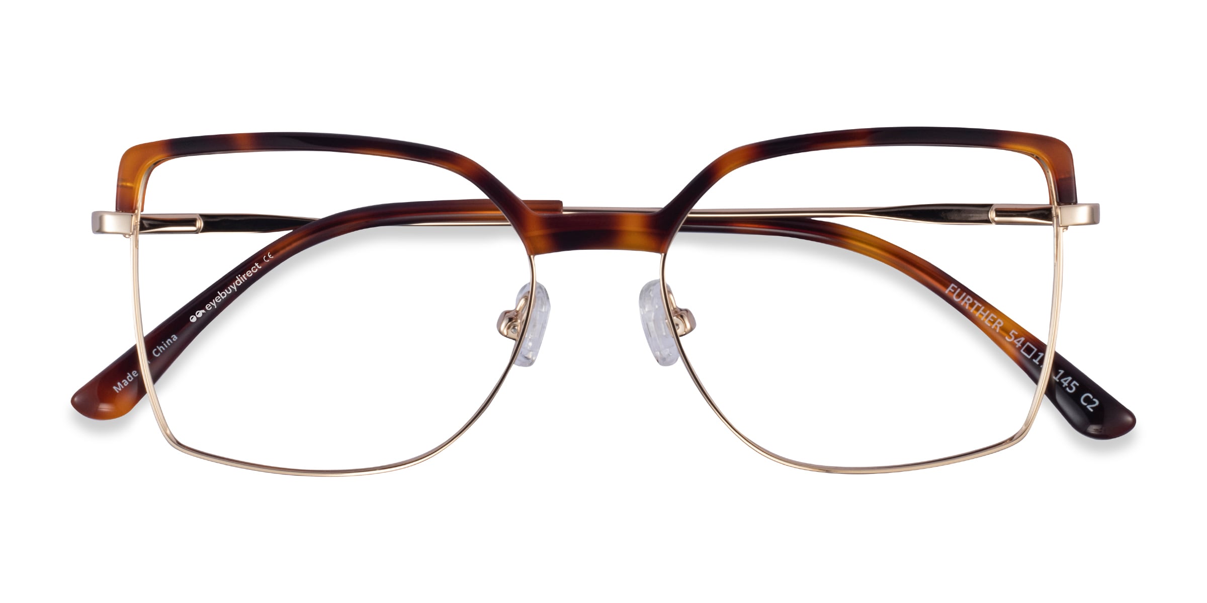 Further Geometric Tortoise And Gold Full Rim Eyeglasses Eyebuydirect 2474