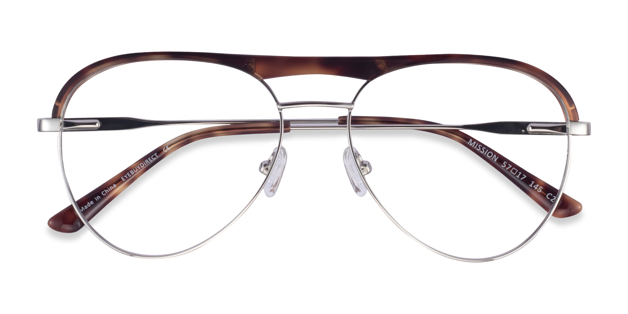 Male s aviator Tortoise Silver Acetate Metal Prescription eyeglasses - Eyebuydirect s Mission 62$