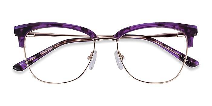 Purple & Gold Gala -  Acetate, Metal Eyeglasses