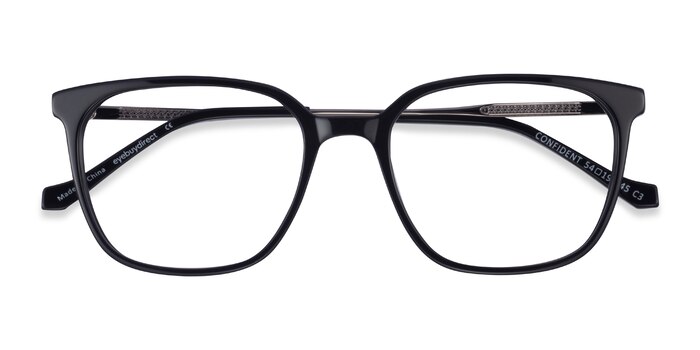 Black Silver Confident -  Acetate Eyeglasses