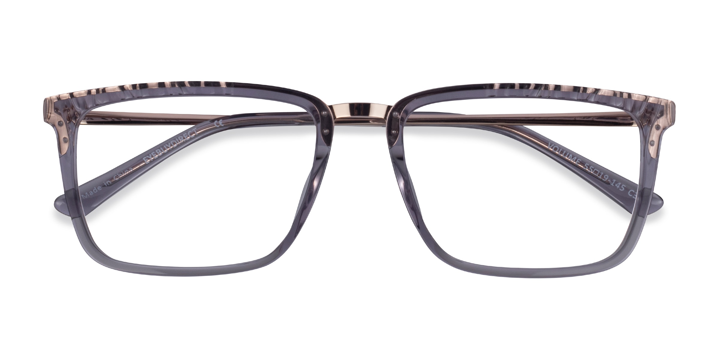 Male s rectangle Clear Gray AcetateMetal Prescription eyeglasses - Eyebuydirect s Volume 59$
