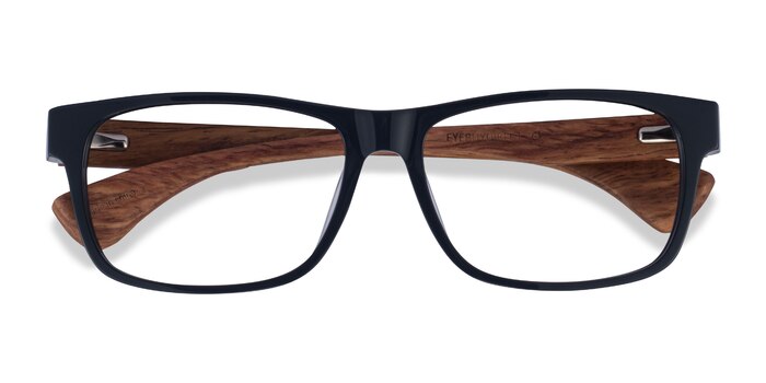 Dark Gray & Wood Taiga -  Acetate Eyeglasses