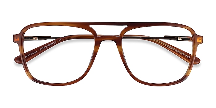 Striped Brown Eddie -  Acetate Eyeglasses