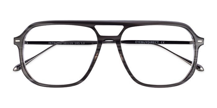 Gray Striped Intrepid -  Acetate Eyeglasses