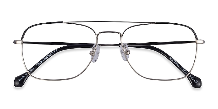Silver Black Arizona -  Acetate Eyeglasses
