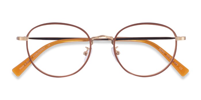 Brown Gold Kofu -  Acetate Eyeglasses
