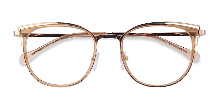 Clear Yellow Gold Moving -  Acetate Eyeglasses