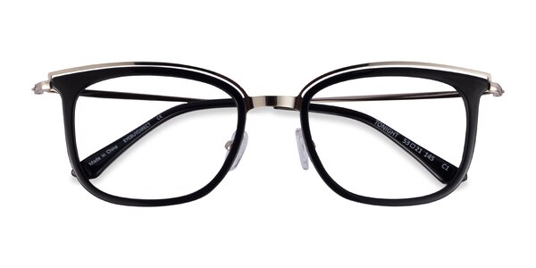 Tonight Rectangle Black Gold Full Rim Eyeglasses | Eyebuydirect