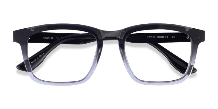 Black Clear Silver Fraser -  Acetate Eyeglasses