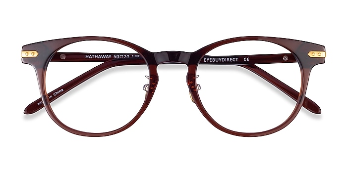 Clear Brown Gold Hathaway -  Acetate Eyeglasses