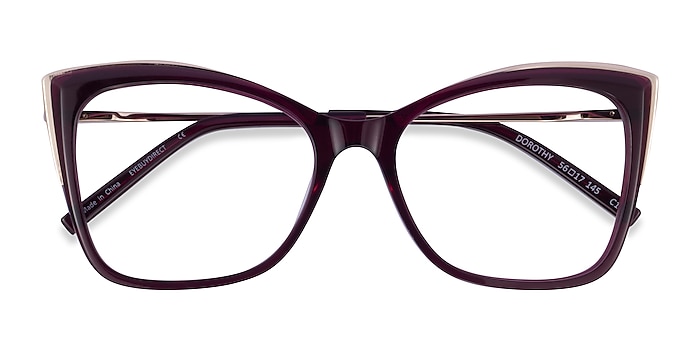 Clear Purple Gold Dorothy -  Acetate Eyeglasses